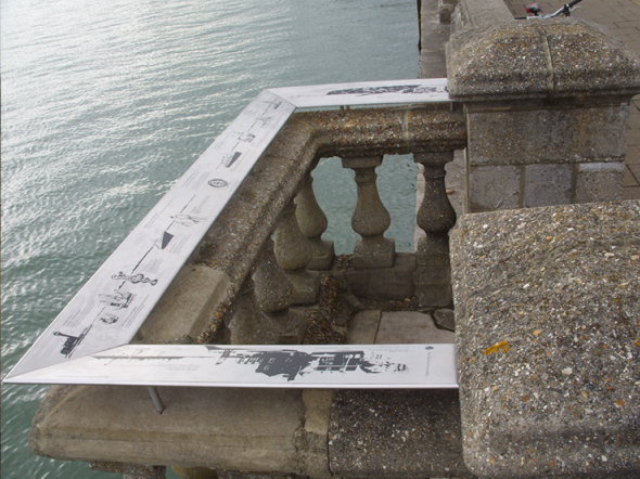 The horizon plaque on Cowes seafront