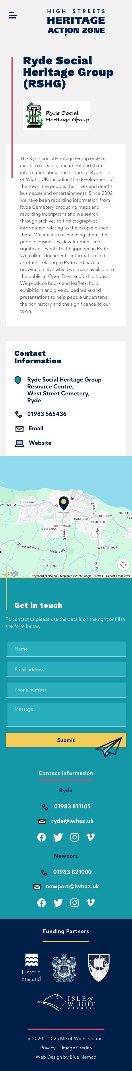 Heritage Action Zone website screenshot