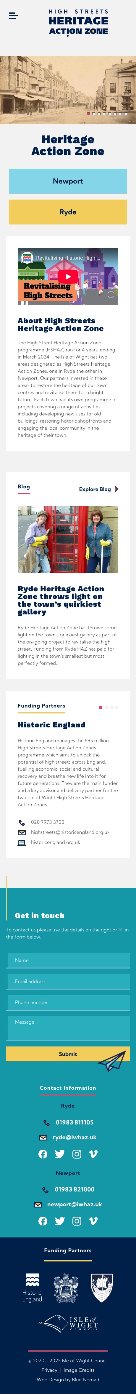 Heritage Action Zone website screenshot