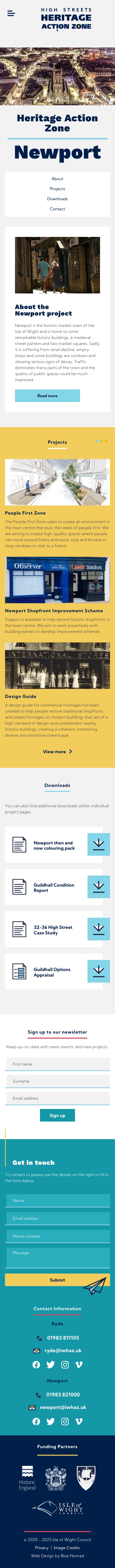 Heritage Action Zone website screenshot